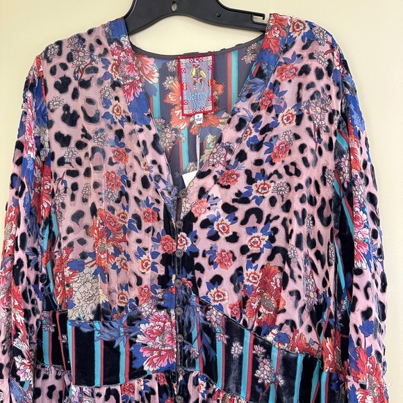 Johnny Was Plus Ontar Beesley Silk-Blend Maxi Dress Size 1X - Picture 6 of 14